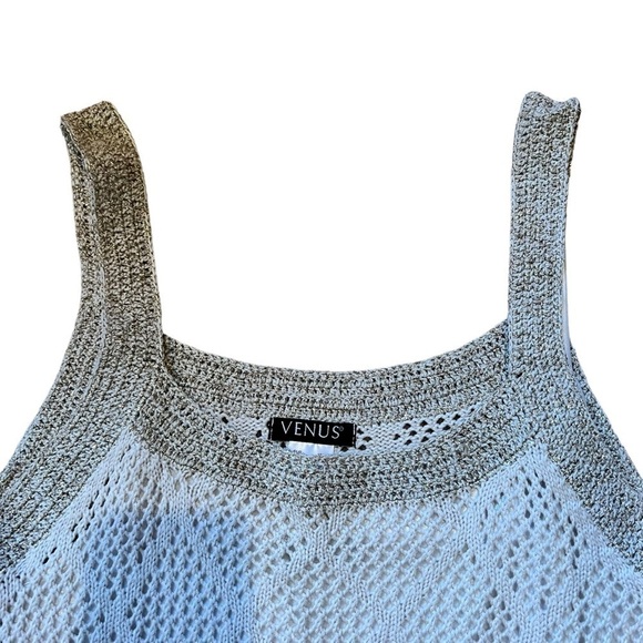 Strappy  Golden Beige Crochet Sheath Dress from Venus Cocktail Wedding Summer - Picture 2 of 6